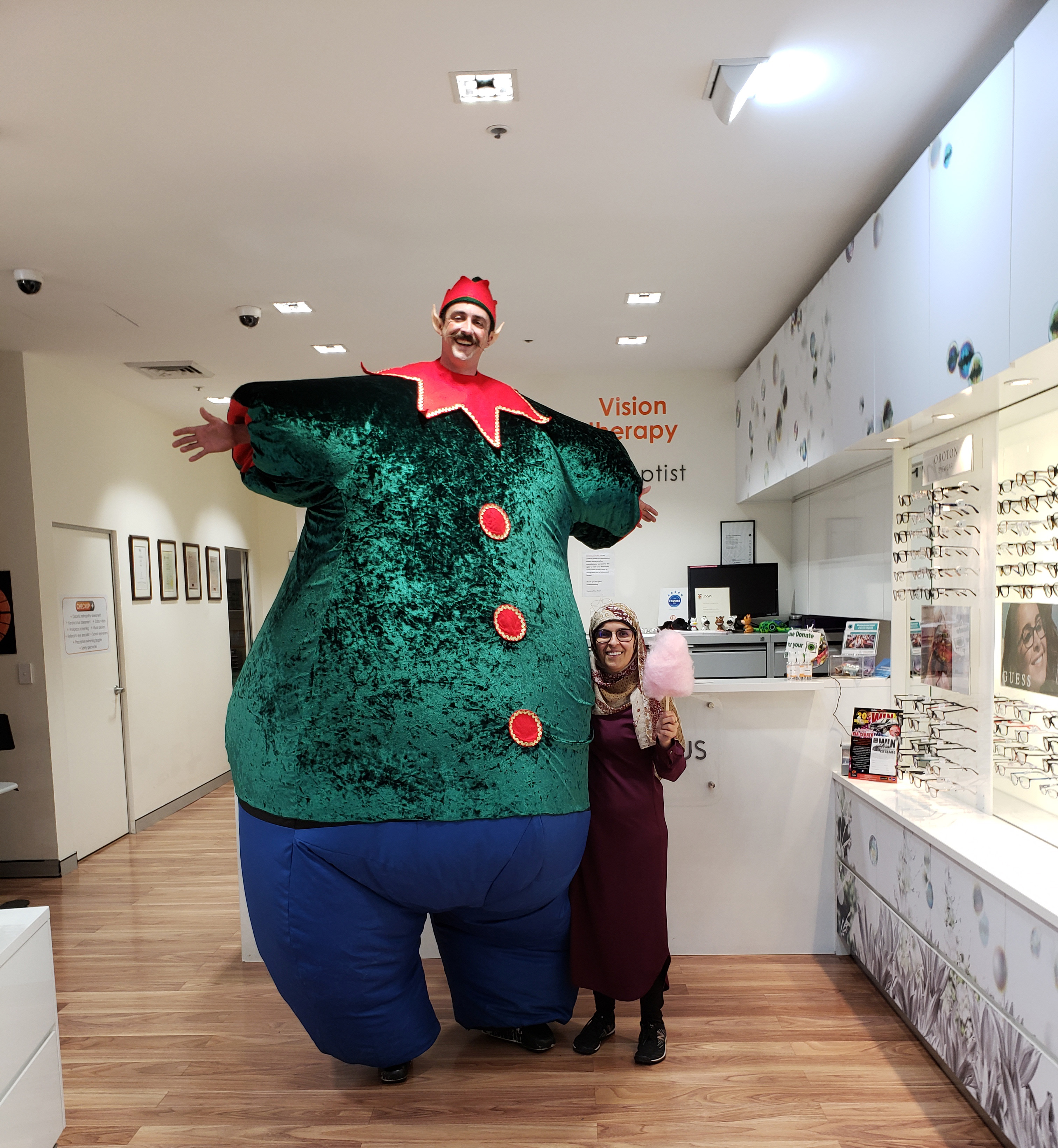 Mr. Giant Elf got his eyes tested at Eyecare Plus Chullora.