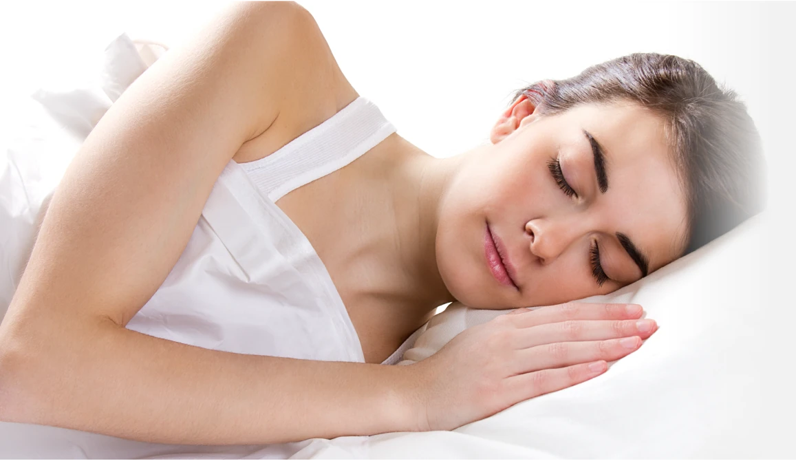 Woman sleeping on her side